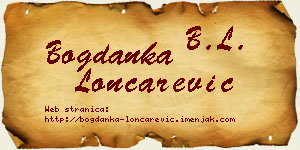 Bogdanka Lončarević vizit kartica